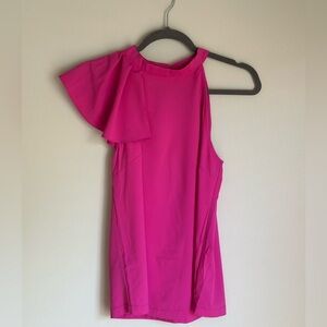 NWT Glam Halter Neck Ruffle Shoulder Detail Pink Size Small Dressy Top